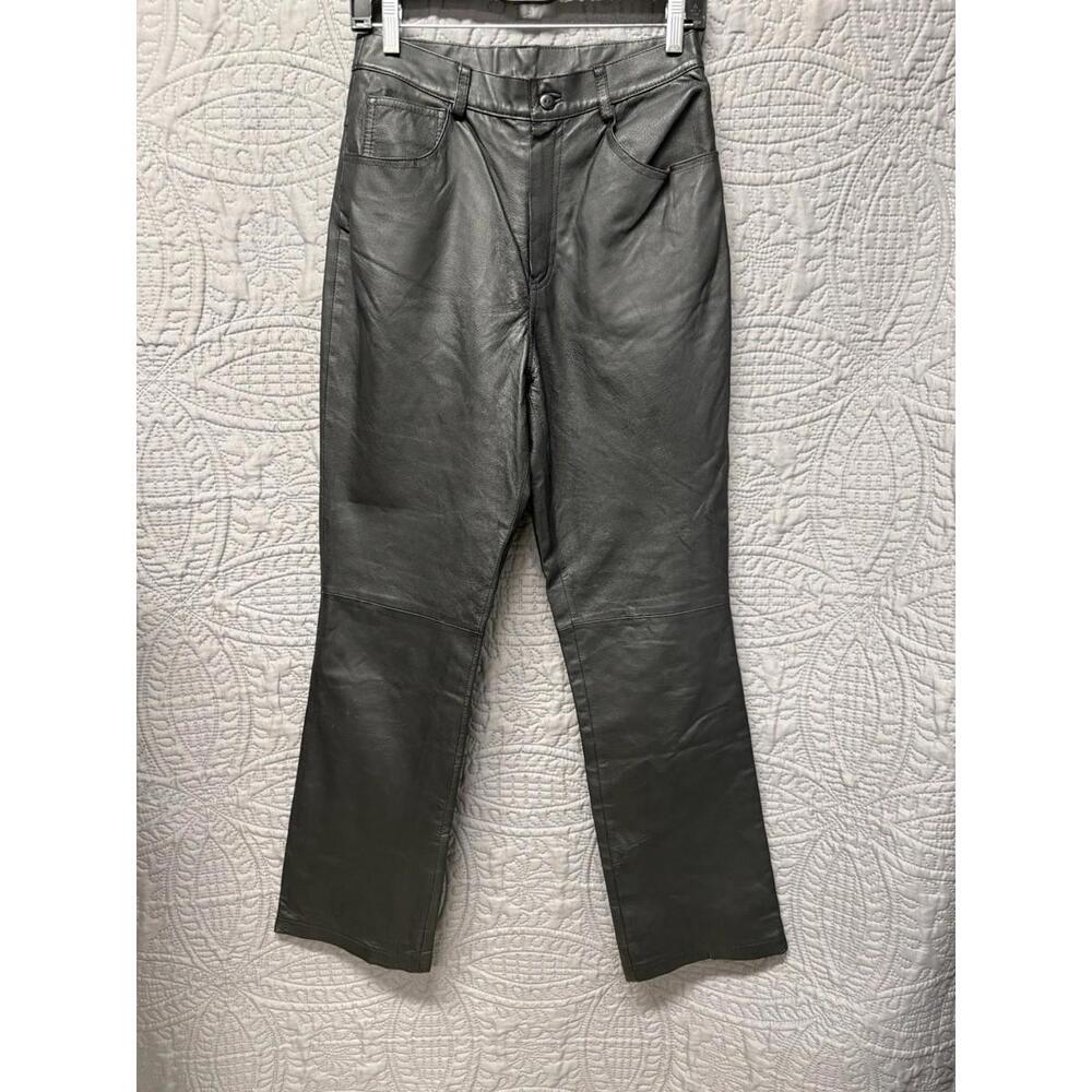 Newport News‎ 100% Leather Biker Pants Women’s Size 8 Black Goth Sexy Motorcycle